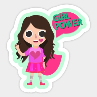 Girl power kids cute cartoon Sticker